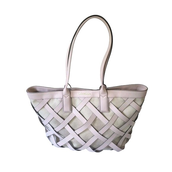 MICHAEL KORS Sienna Large Tote BAG POWDER BLUSH Leather Canvas - Picture 1 of 11